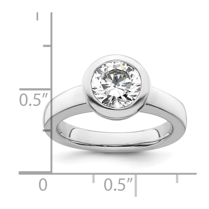 Buy Exclusive 14K White Gold 2 Carat Bezel Set Engagement Ring Setting 8.20mm-7