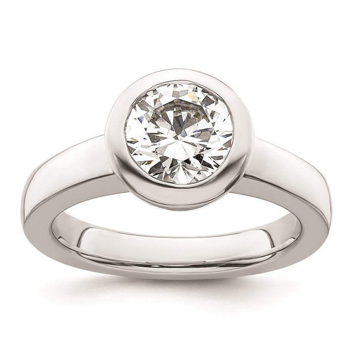 Buy Exclusive 14K White Gold 2 Carat Bezel Set Engagement Ring Setting 8.20mm-1