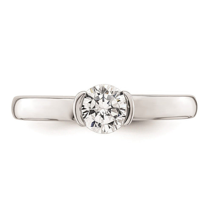 Buy Stylish 14K White Gold Half-Bezel Engagement Ring Setting, 1/2 Carat-4