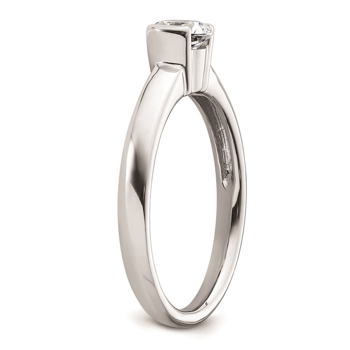 Buy Stylish 14K White Gold Half-Bezel Engagement Ring Setting, 1/2 Carat-6