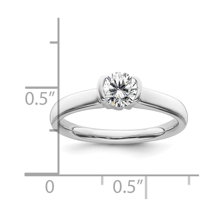 Buy Stylish 14K White Gold Half-Bezel Engagement Ring Setting, 1/2 Carat-7