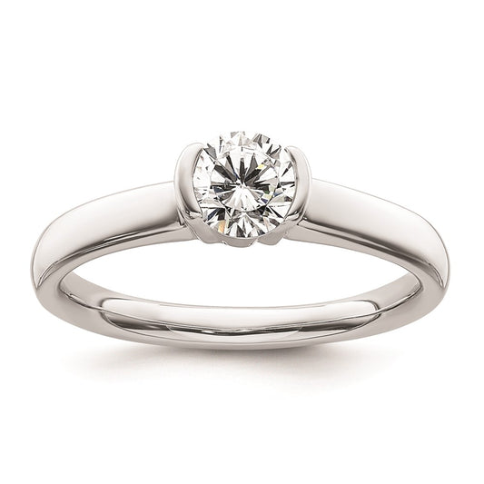Buy Stylish 14K White Gold Half-Bezel Engagement Ring Setting, 1/2 Carat