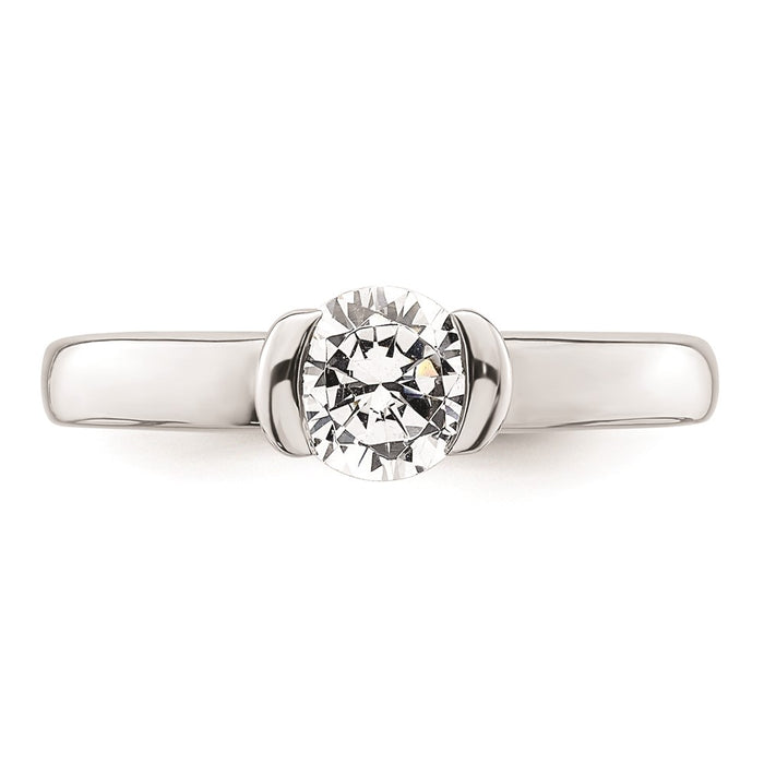 Buy Stylish 14K White Gold 3/4 Carat Half-Bezel Engagement Ring Setting 5.80mm-4