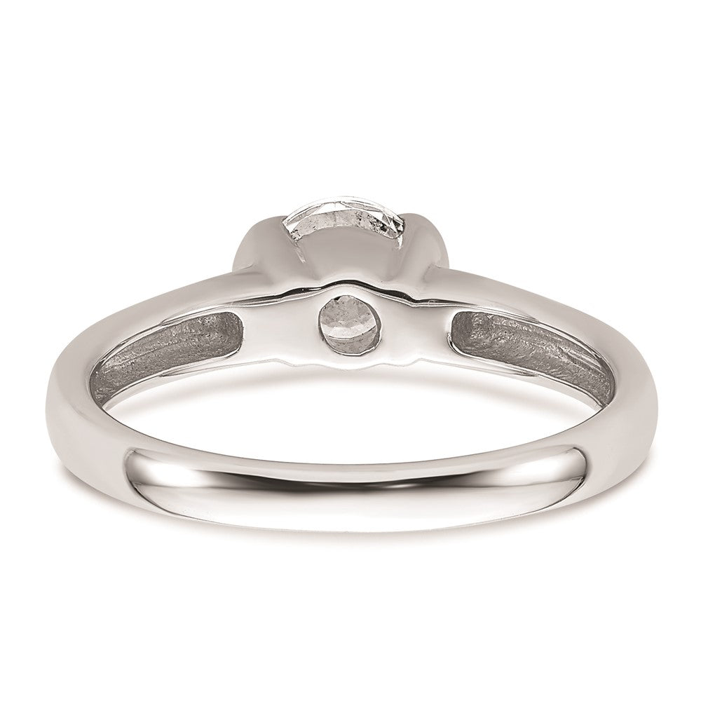 Buy Stylish 14K White Gold 3/4 Carat Half-Bezel Engagement Ring Setting 5.80mm
