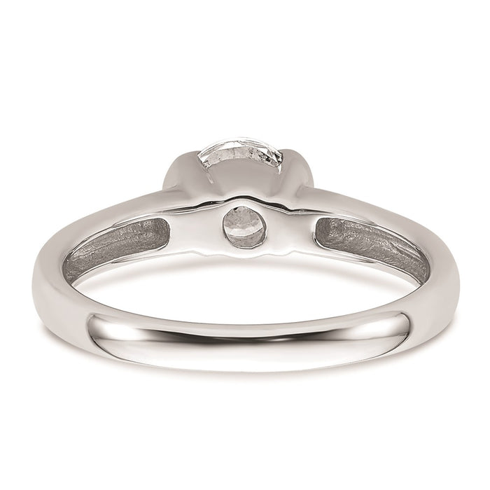 Buy Stylish 14K White Gold 3/4 Carat Half-Bezel Engagement Ring Setting 5.80mm-5