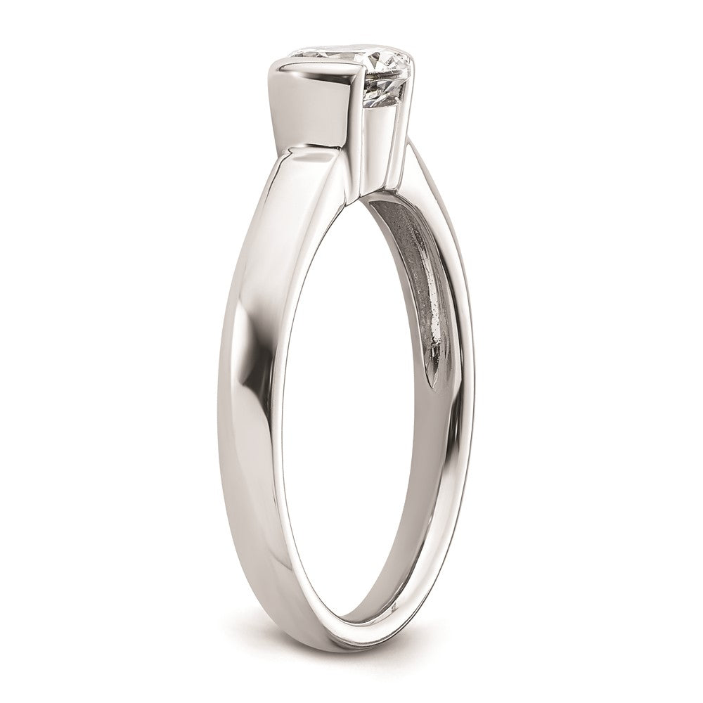 Buy Stylish 14K White Gold 3/4 Carat Half-Bezel Engagement Ring Setting 5.80mm