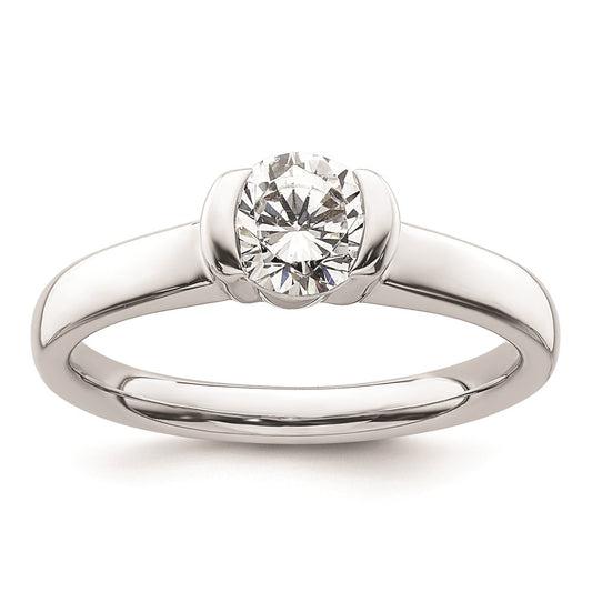 Buy Stylish 14K White Gold 3/4 Carat Half-Bezel Engagement Ring Setting 5.80mm