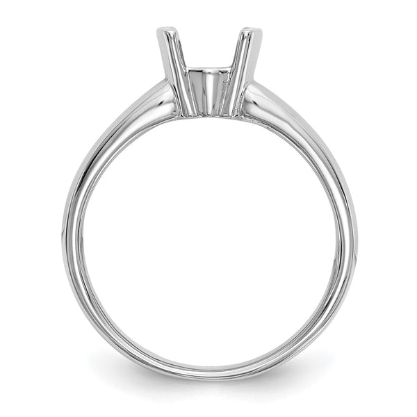 14K White Gold 1 Carat Half-Bezel Engagement Ring Setting