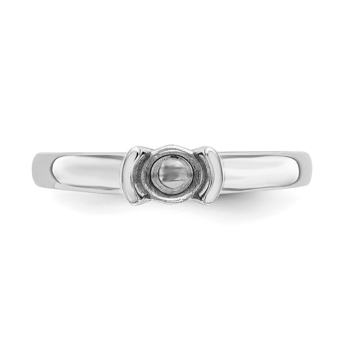 Exclusive 14K White Gold 1 Carat Half-Bezel Engagement Ring Setting-4