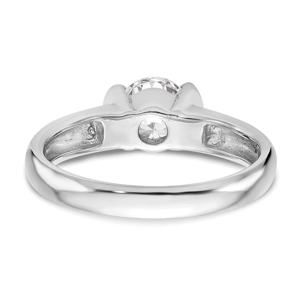 Exclusive 14K White Gold 1 Carat Half-Bezel Engagement Ring Setting