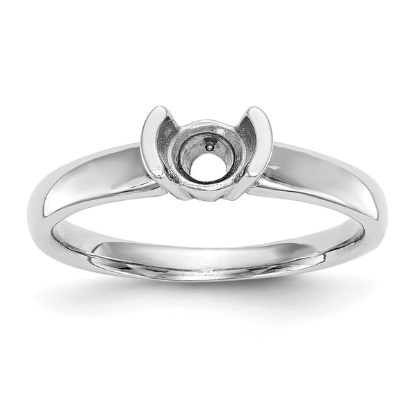 14K White Gold 1 Carat Half-Bezel Engagement Ring Setting