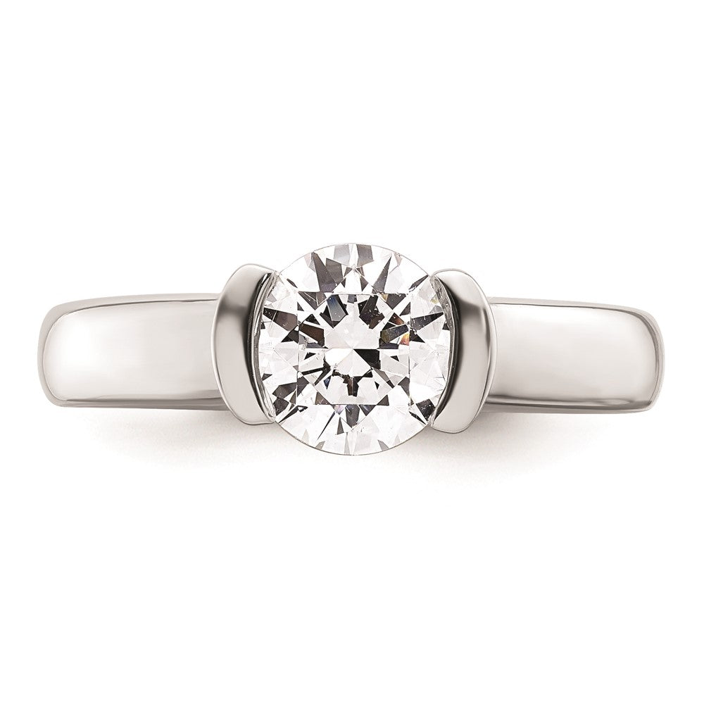 Buy Exclusive 14K White Gold Half-Bezel Engagement Ring - 1.25 Carat Value