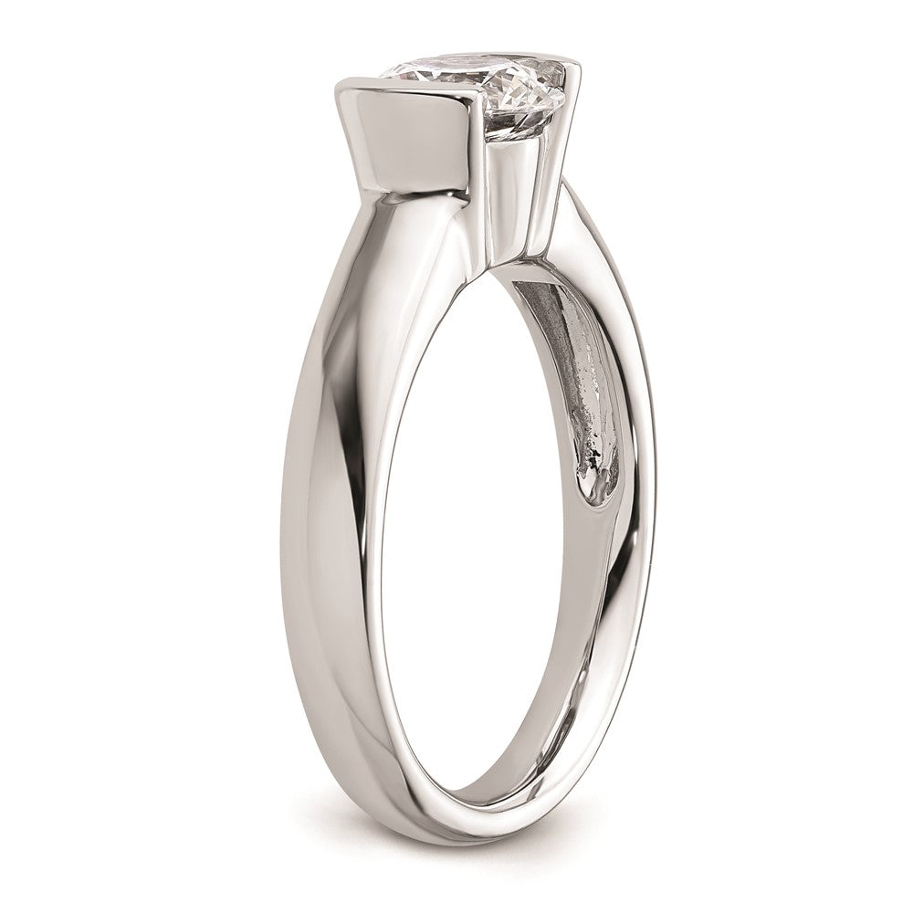 Buy Exclusive 14K White Gold Half-Bezel Engagement Ring - 1.25 Carat Value