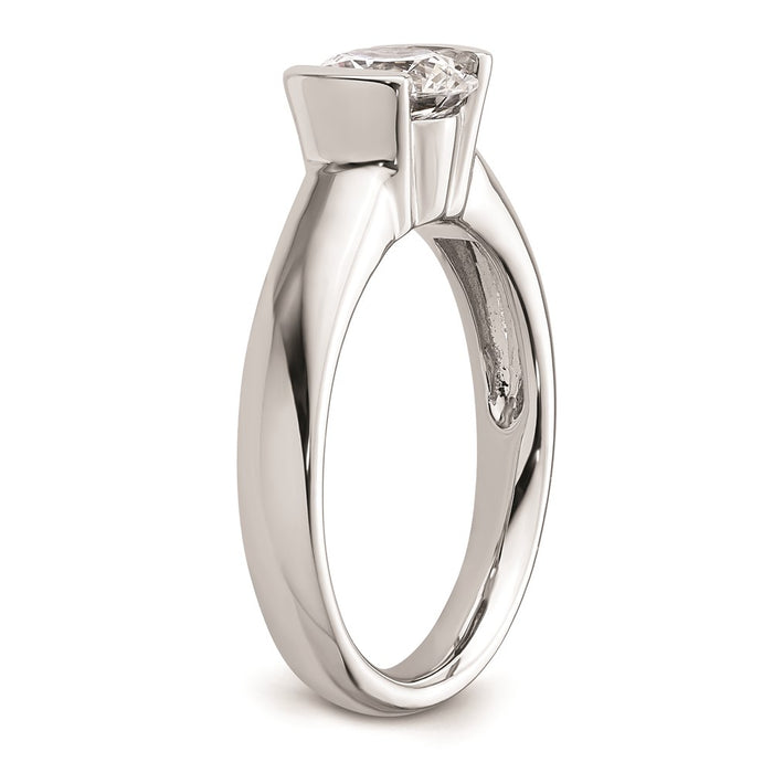 Buy Exclusive 14K White Gold Half-Bezel Engagement Ring - 1.25 Carat Value-6