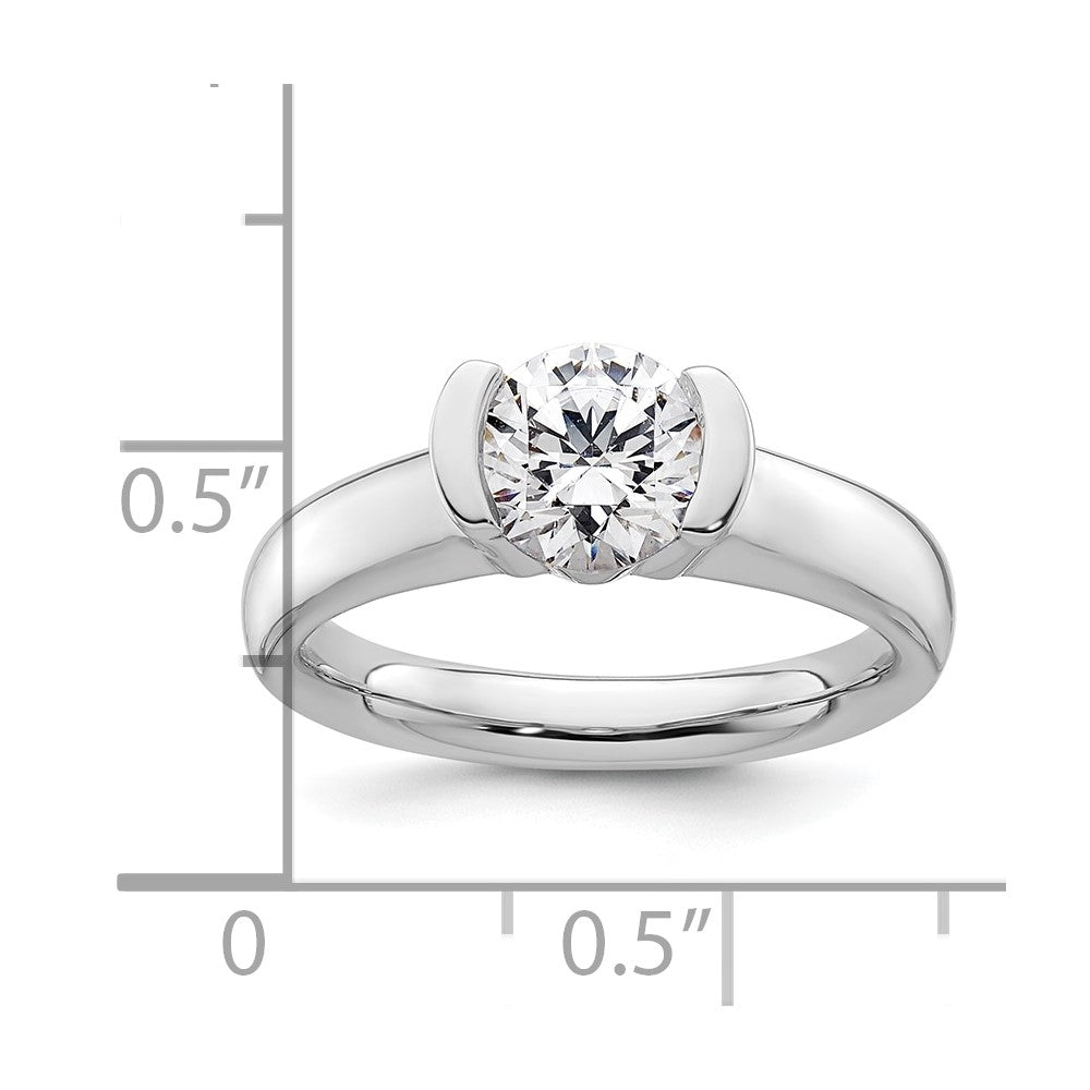 Buy Exclusive 14K White Gold Half-Bezel Engagement Ring - 1.25 Carat Value