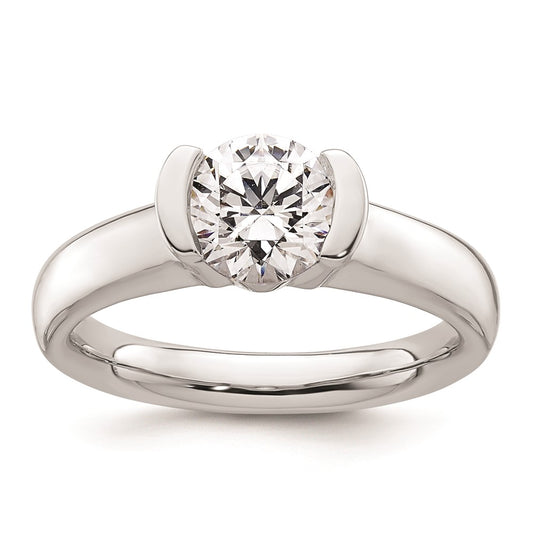 Buy Exclusive 14K White Gold Half-Bezel Engagement Ring - 1.25 Carat Value
