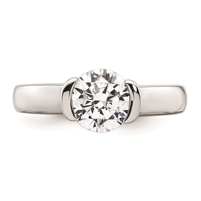 Buy Stylish 14K White Gold Half-Bezel Engagement Ring Setting, 1.5 Carat-4