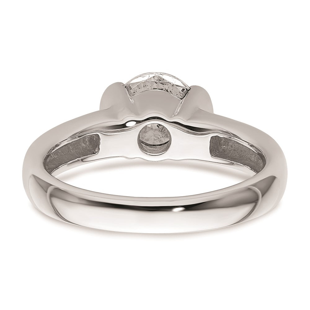 Buy Stylish 14K White Gold Half-Bezel Engagement Ring Setting, 1.5 Carat