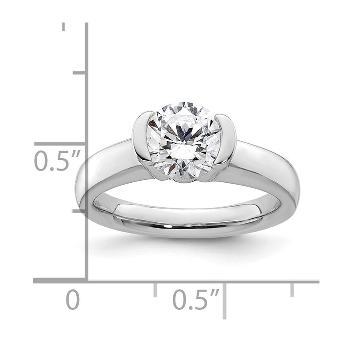 Buy Stylish 14K White Gold Half-Bezel Engagement Ring Setting, 1.5 Carat-7