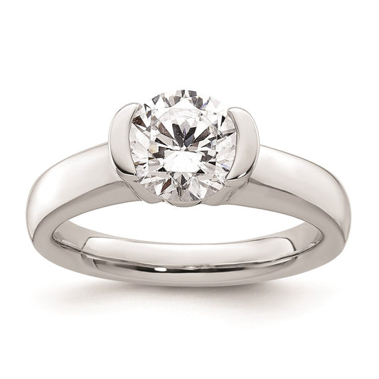 Buy Stylish 14K White Gold Half-Bezel Engagement Ring Setting, 1.5 Carat