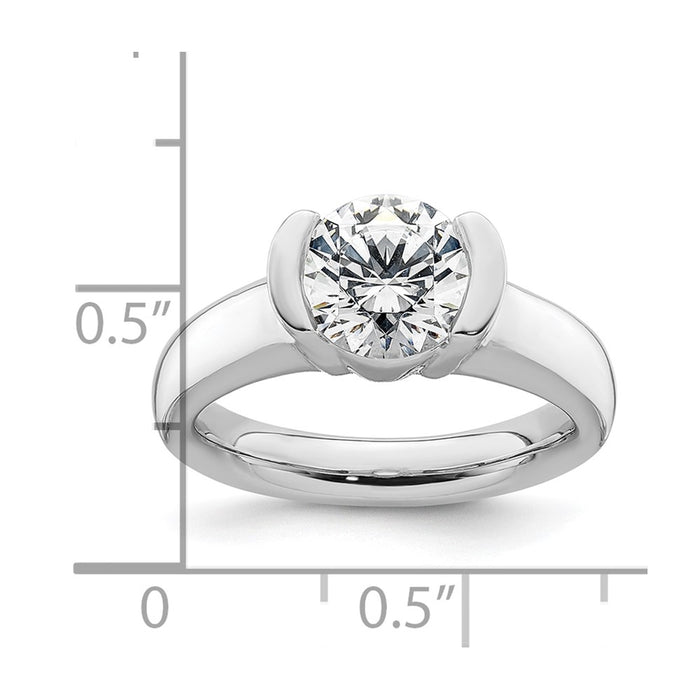Buy Exclusive 14K White Gold 2 Carat Half-Bezel Engagement Ring Setting-7