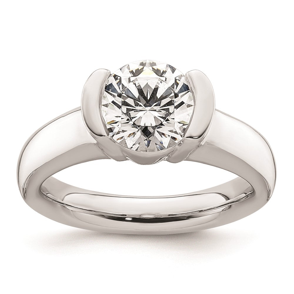 Buy Exclusive 14K White Gold 2 Carat Half-Bezel Engagement Ring Setting