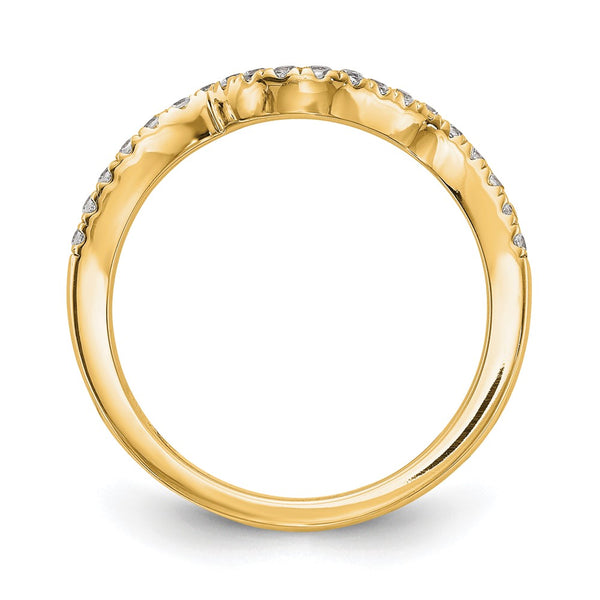 14K Yellow Gold Diamond Wedding Band - 1/5 Carat