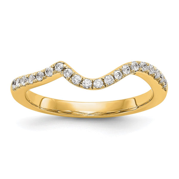 14K Yellow Gold Diamond Wedding Band - 1/5 Carat