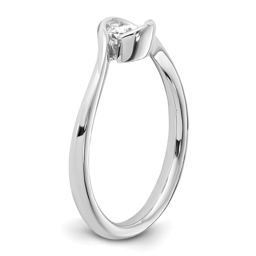 Buy Stylish 14K White Gold 1/4 Carat Half-Bezel Engagement Ring Setting