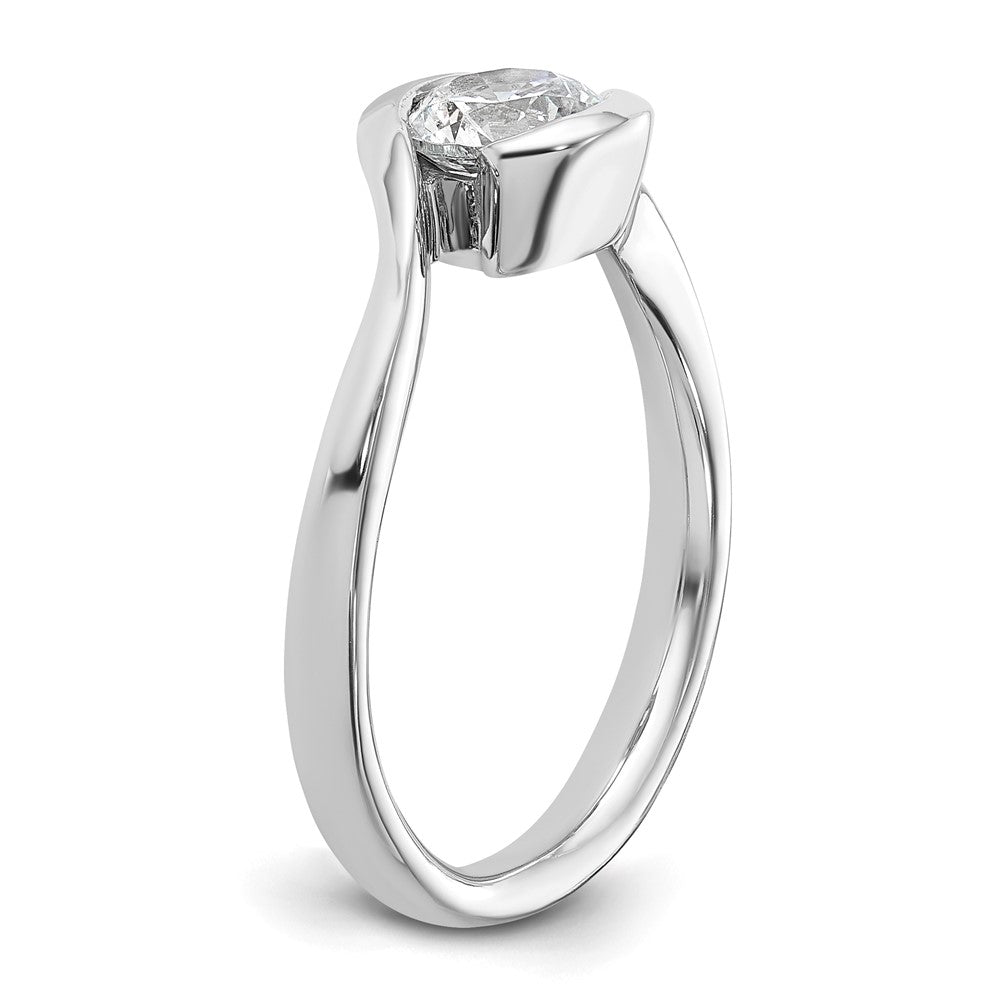 High-Quality 14K White Gold 3/4 Carat Half-Bezel Engagement Ring - Stylish Value
