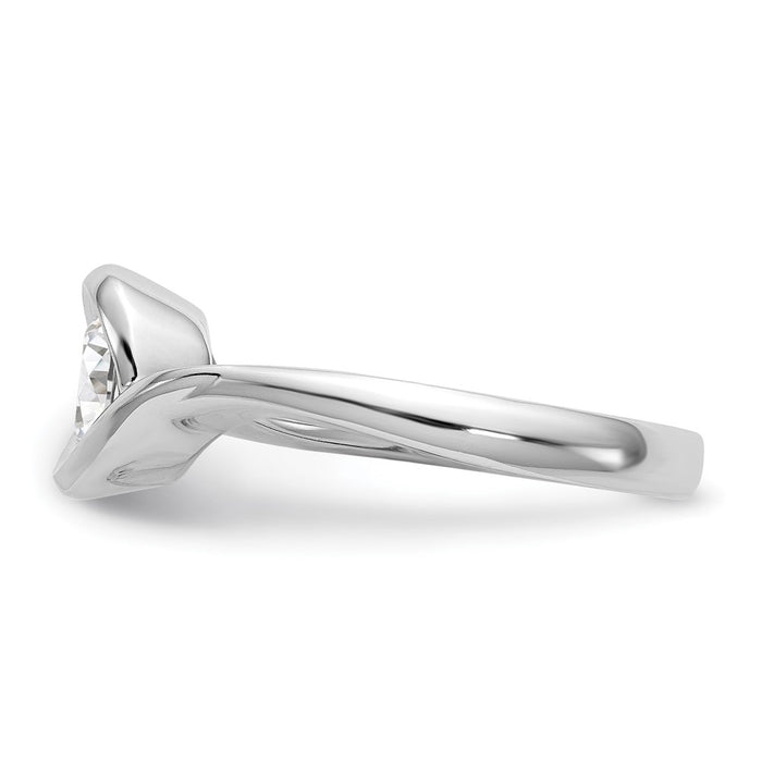 Buy Stylish 14K White Gold 1/2 Carat Bypass Engagement Ring Setting 5.20mm-3