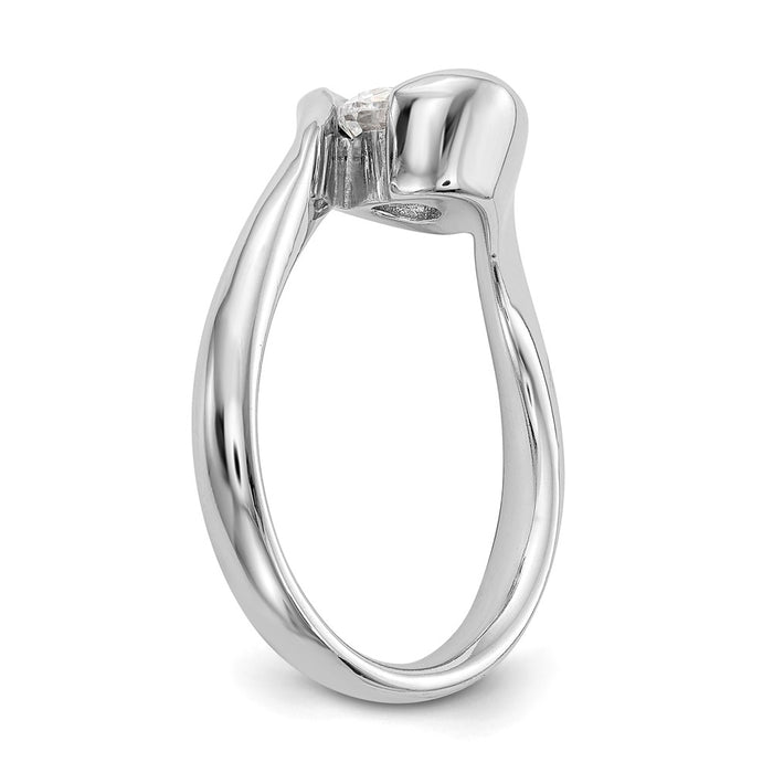 Buy Stylish 14K White Gold 1/4 Carat Half-Bezel Engagement Ring Setting-7