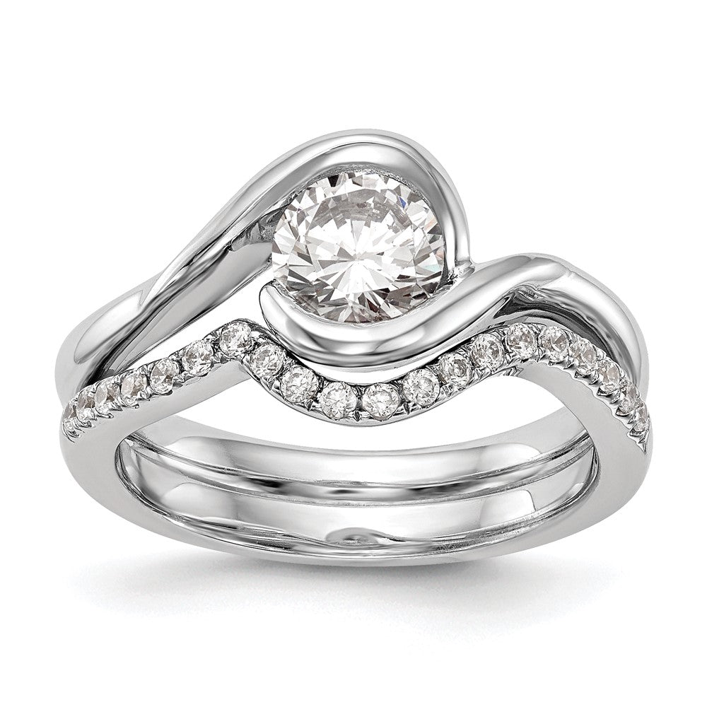Buy Stylish 14K White Gold 1/4 Carat Half-Bezel Engagement Ring Setting