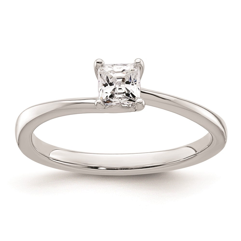 Buy Stylish 14K White Gold 1/4 Carat Princess Cut Engagement Ring Setting