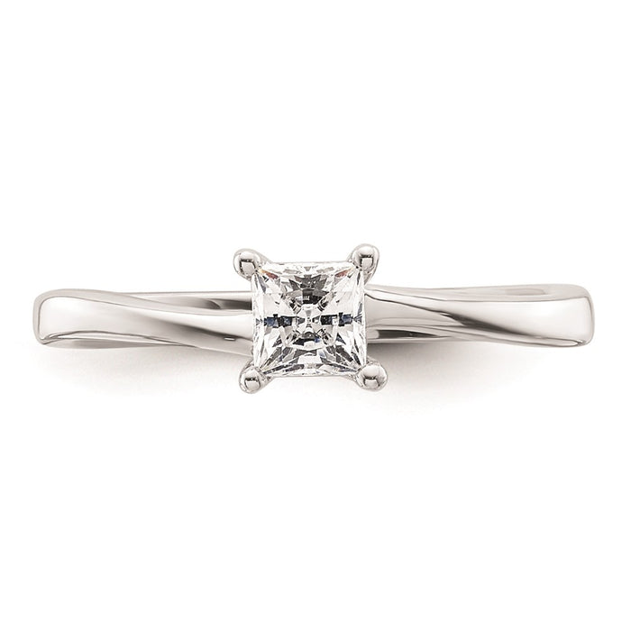 Buy Stylish 14K White Gold 1/3 Carat Princess Cut Engagement Ring Setting-4