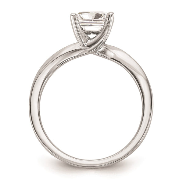 14K White Gold 1 Carat Princess Cut Engagement Ring Setting