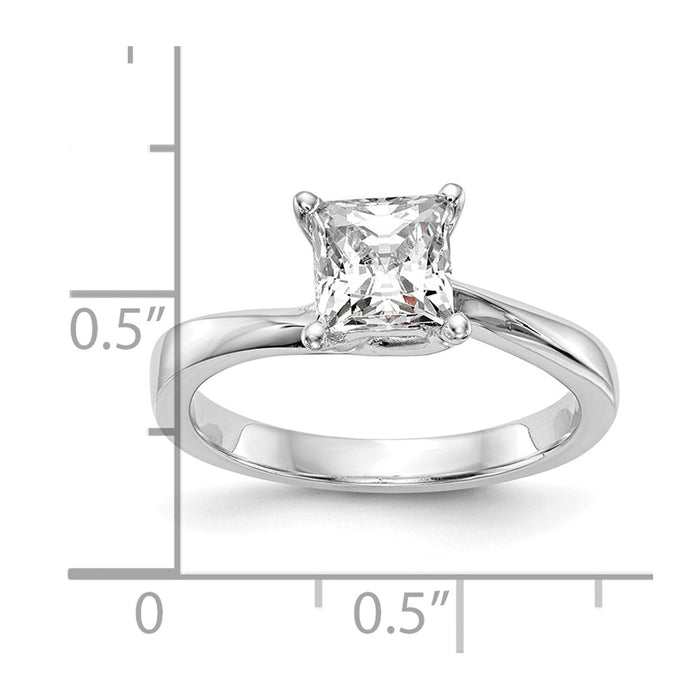 Buy Stylish 14K White Gold 1 Carat Princess Cut Engagement Ring Setting-7