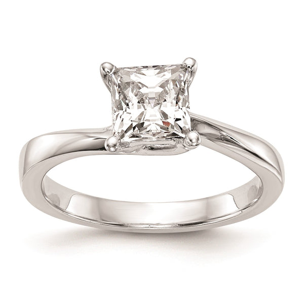 14K White Gold 1 Carat Princess Cut Engagement Ring Setting
