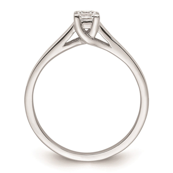 Buy Exclusive 14K White Gold V-End Princess Engagement Ring Setting, 1/4 Carat-2