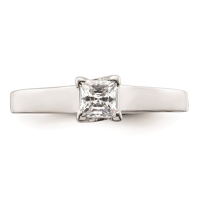 Buy 14K White Gold 1/3 Carat V-End Princess Engagement Ring Setting-4
