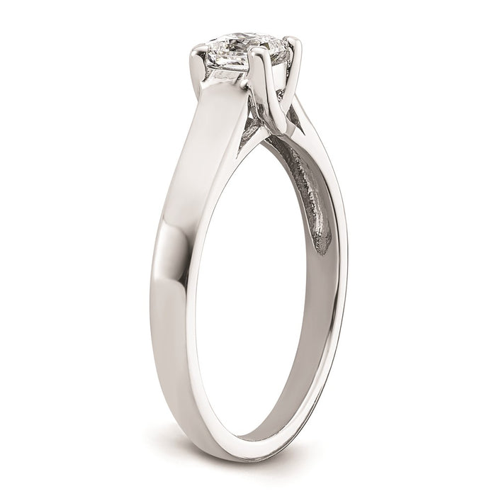 Buy 14K White Gold 1/3 Carat V-End Princess Engagement Ring Setting-6