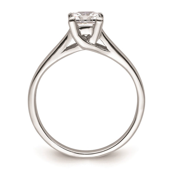 14K White Gold 1/2 Carat V-End Princess Engagement Ring Setting