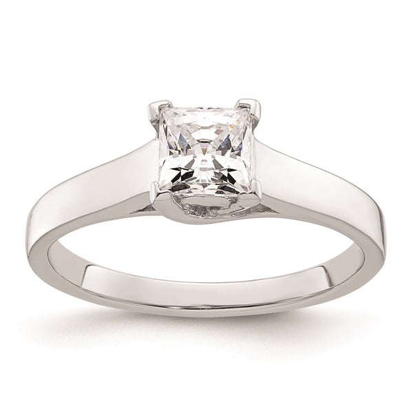 14K White Gold 1/2 Carat V-End Princess Engagement Ring Setting