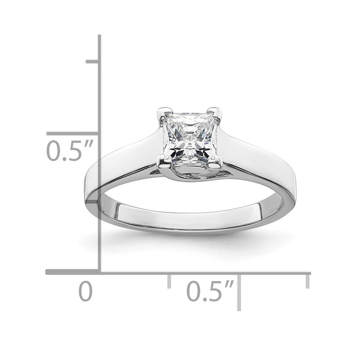 Buy Exclusive 14K White Gold 3/4 Carat Princess Cut Engagement Ring Setting-7