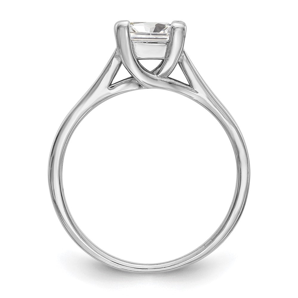 Exclusive 14K White Gold 1 Carat V-End Square Princess Cut Engagement Ring