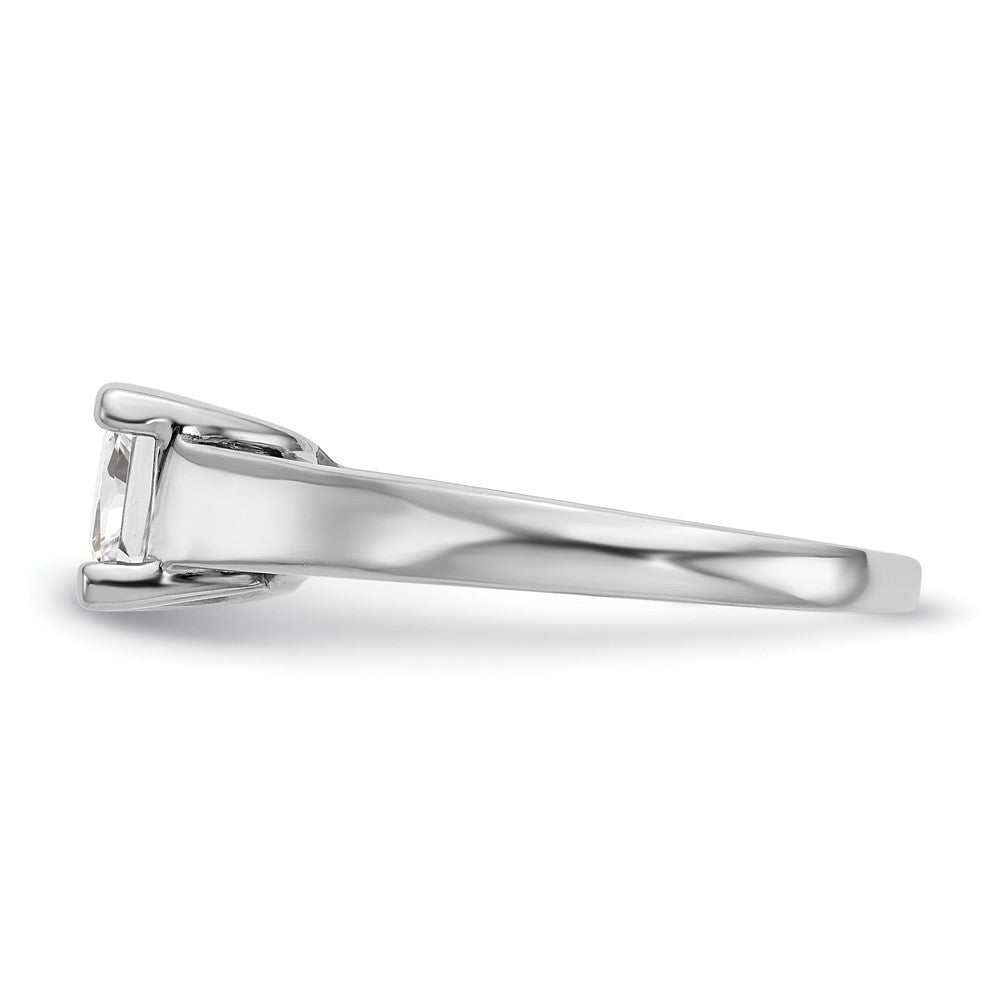 Exclusive 14K White Gold 1 Carat V-End Square Princess Cut Engagement Ring