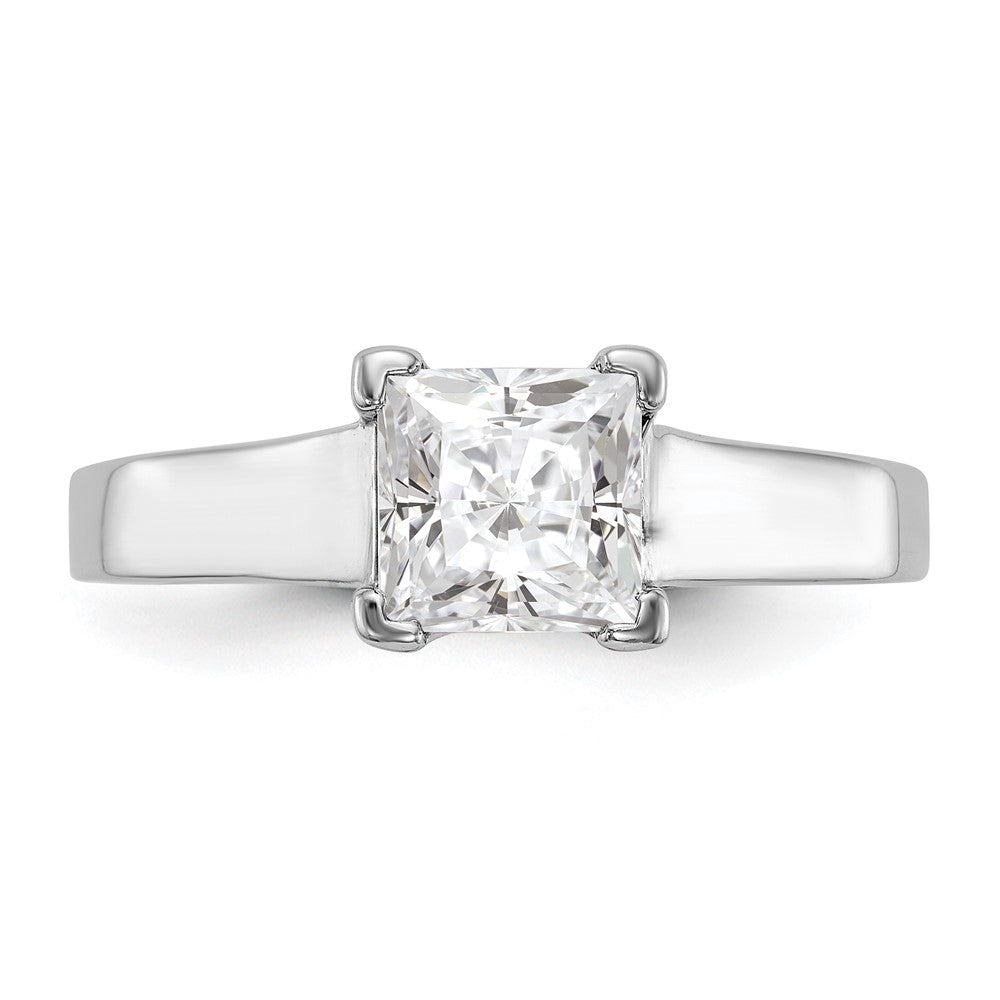Exclusive 14K White Gold 1 Carat V-End Square Princess Cut Engagement Ring