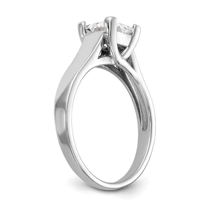 Exclusive 14K White Gold 1 Carat V-End Square Princess Cut Engagement Ring-6