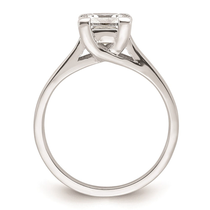 High-Quality 14K White Gold V-End Princess Engagement Ring Setting, 1.25 Carat-2