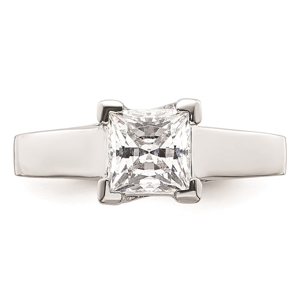 High-Quality 14K White Gold V-End Princess Engagement Ring Setting, 1.25 Carat
